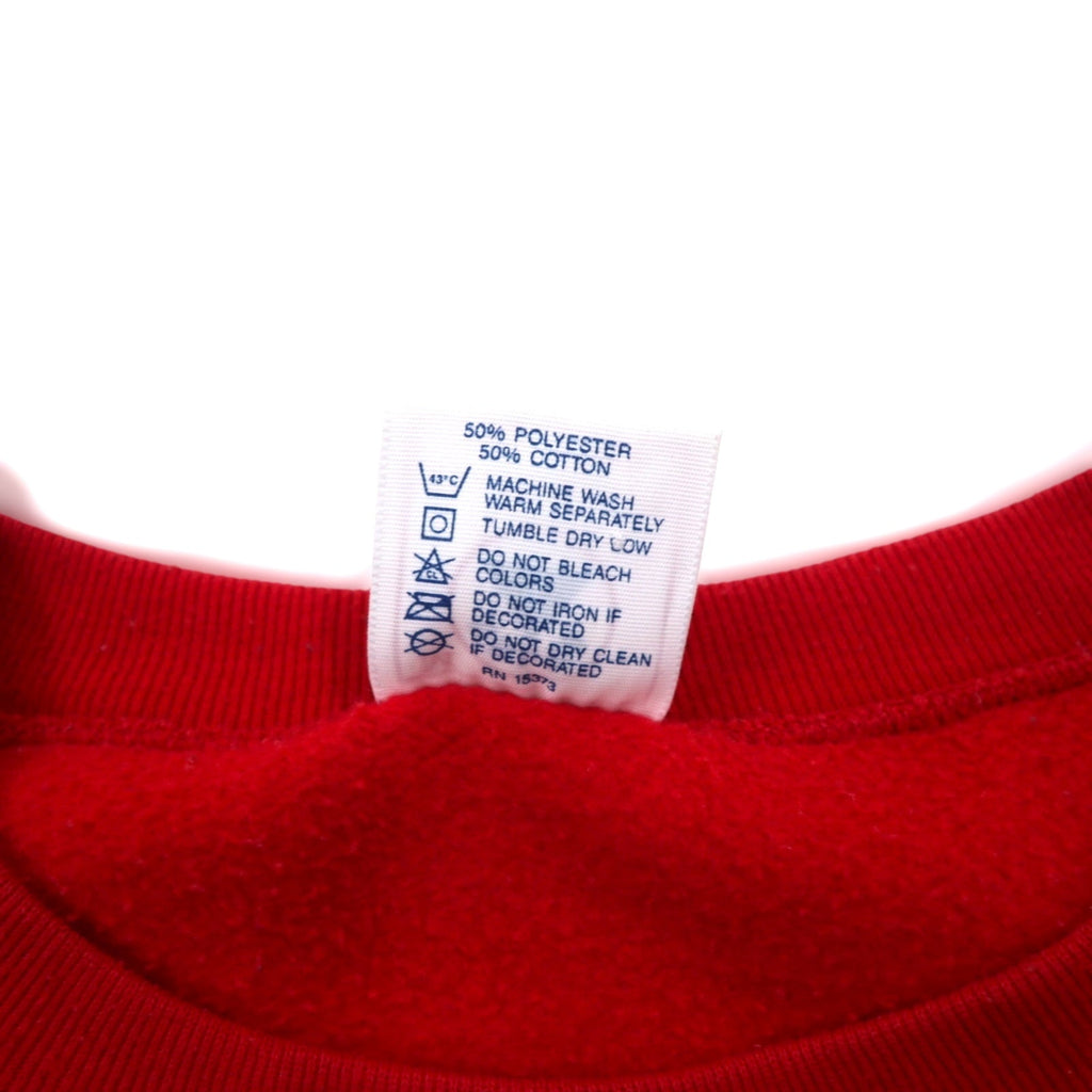 USA Made Anni '90 DELTA Stampa Felpa M Rossa Cotone FIFTY-FIFTY Felpato Panama City Beach
