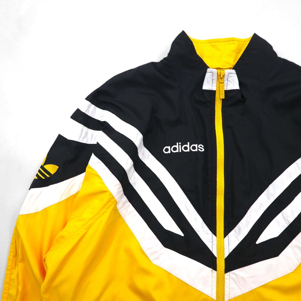 Giacca da allenamento/tuta adidas anni '90, taglia XL, gialla, con logo a trifoglio.