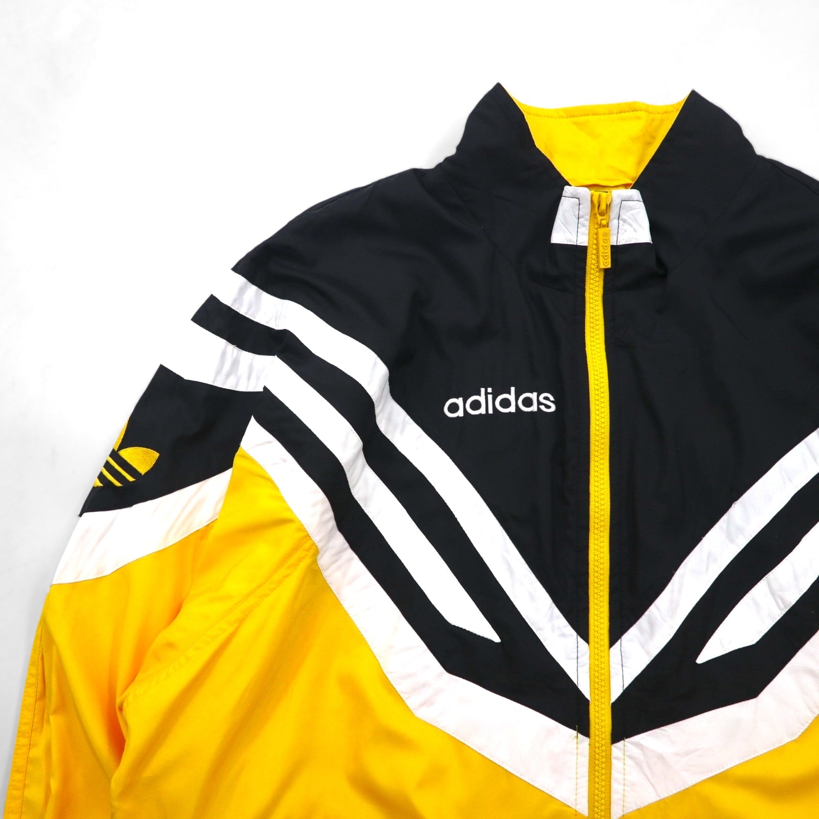 Giacca da allenamento/tuta adidas anni '90, taglia XL, gialla, con logo a trifoglio.