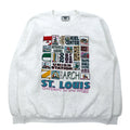 Lee USA製 90年代 プリント スウェット XL ホワイト コットン  ST. LOUIS 裏起毛 ビッグサイズ