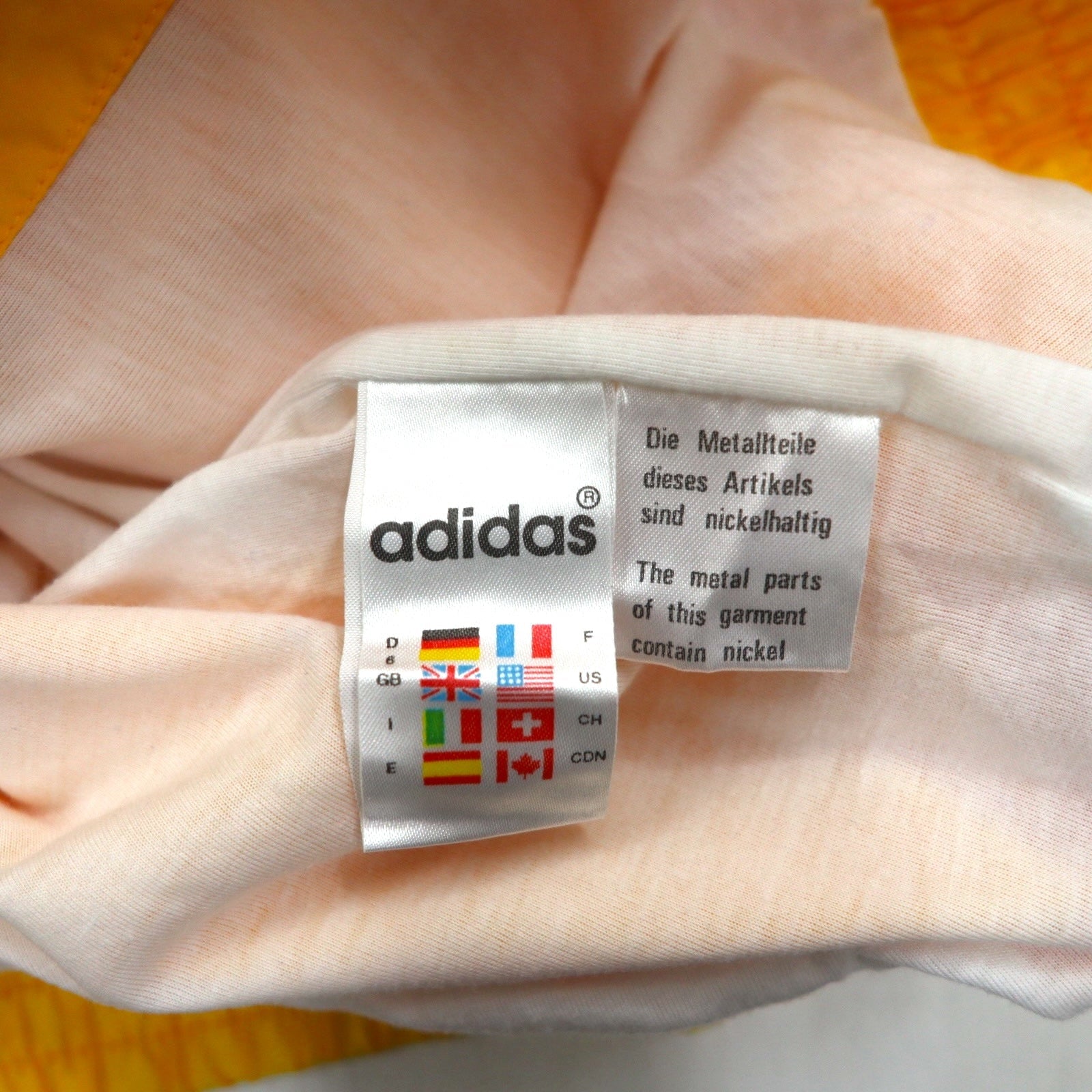 Giacca da allenamento/tuta adidas anni '90, taglia XL, gialla, con logo a trifoglio.