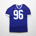 RUSSELL ATHLETIC made in USA anni '90 maglia da gioco 2XL taglia grande blu nylon con numerazione