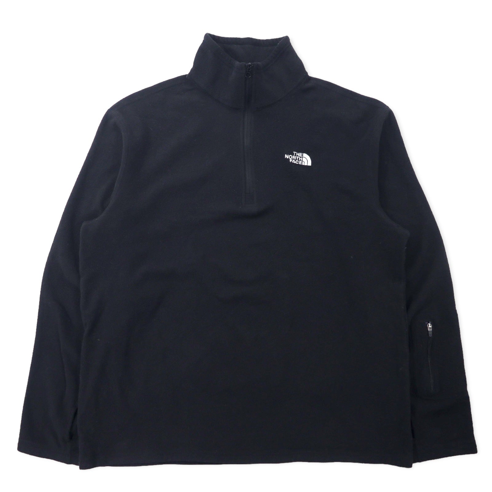 THE NORTH FACE Giacca in pile con mezza zip, taglia L, nera, poliestere, ricamo logo a punto singolo