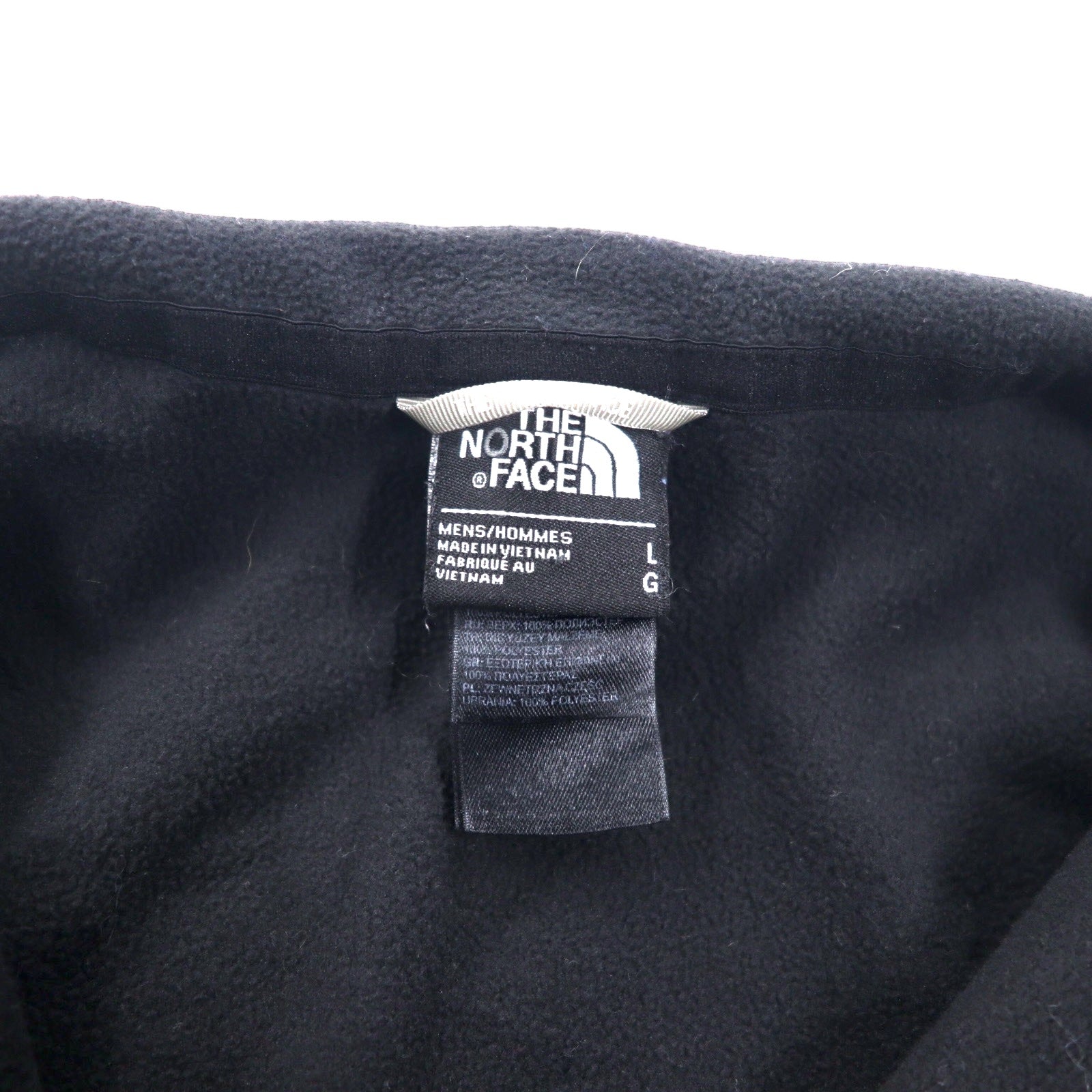 THE NORTH FACE Giacca in pile con mezza zip, taglia L, nera, poliestere, ricamo logo a punto singolo