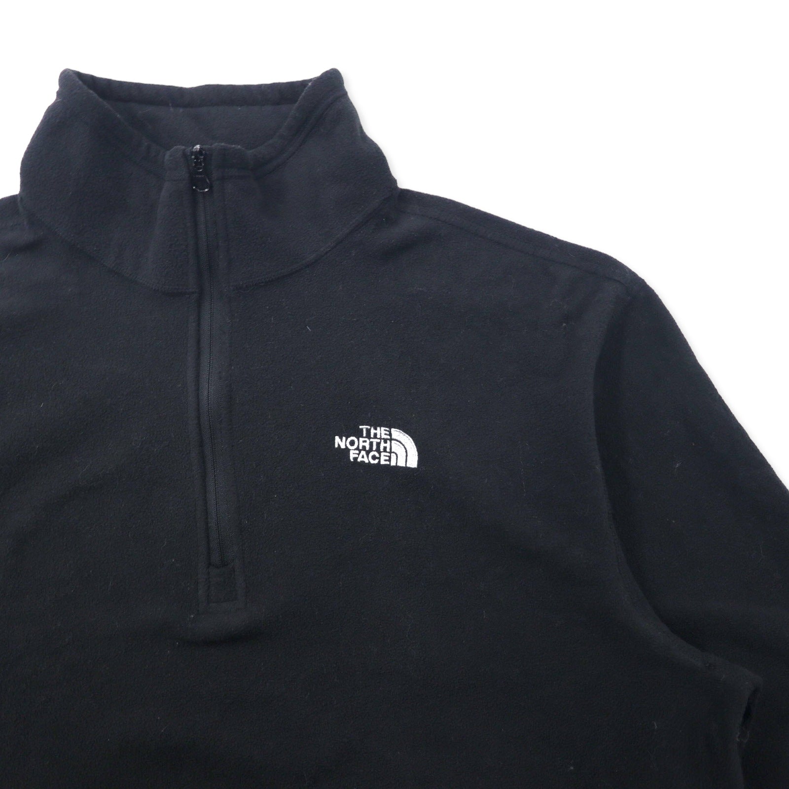 THE NORTH FACE Giacca in pile con mezza zip, taglia L, nera, poliestere, ricamo logo a punto singolo