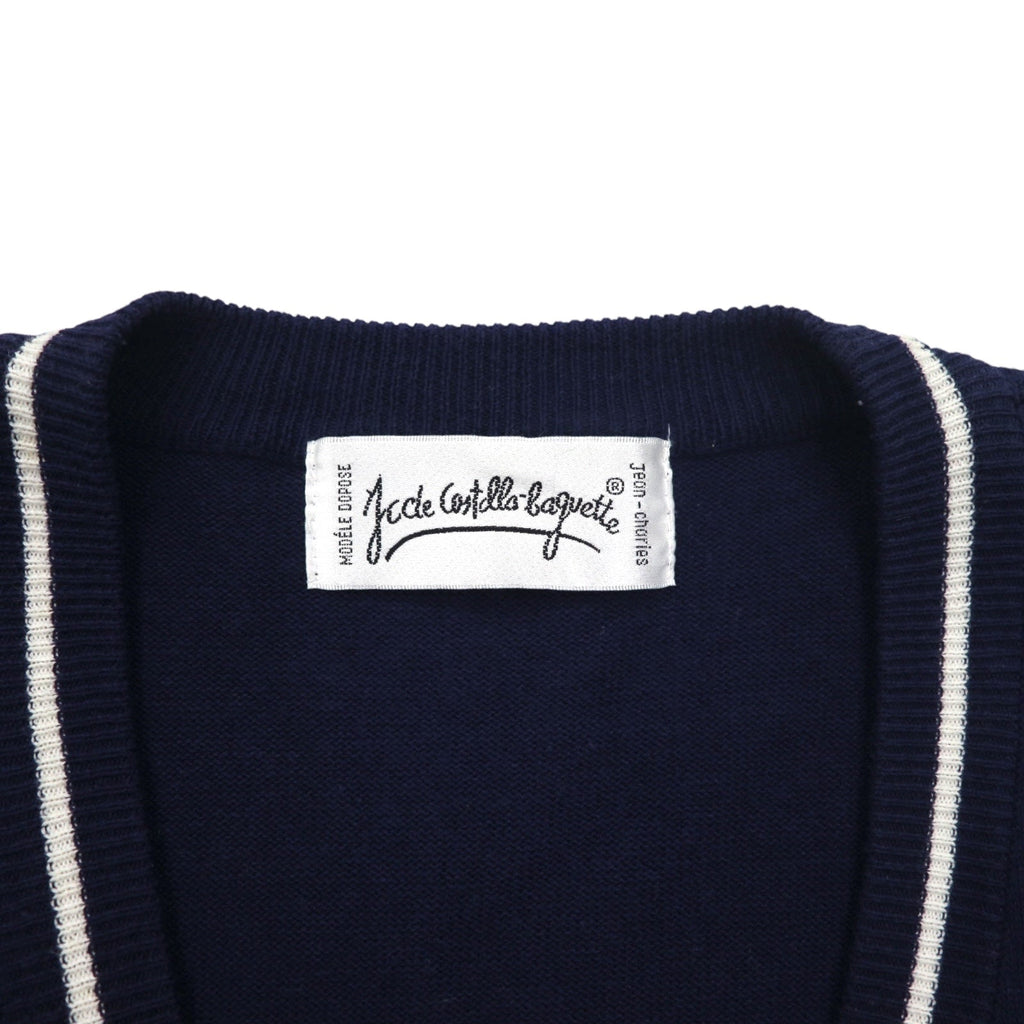 JC de Castelbajac × WARNER BROS. anni '90 Cardigan in cotone L Blu navy LOONEY TUNES Bugs Bunny Ricamo del personaggio