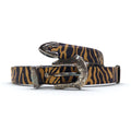 TOGA VIRILIS Cintura con doppia fibbia, zebrata, animalier, western, incisa, argento