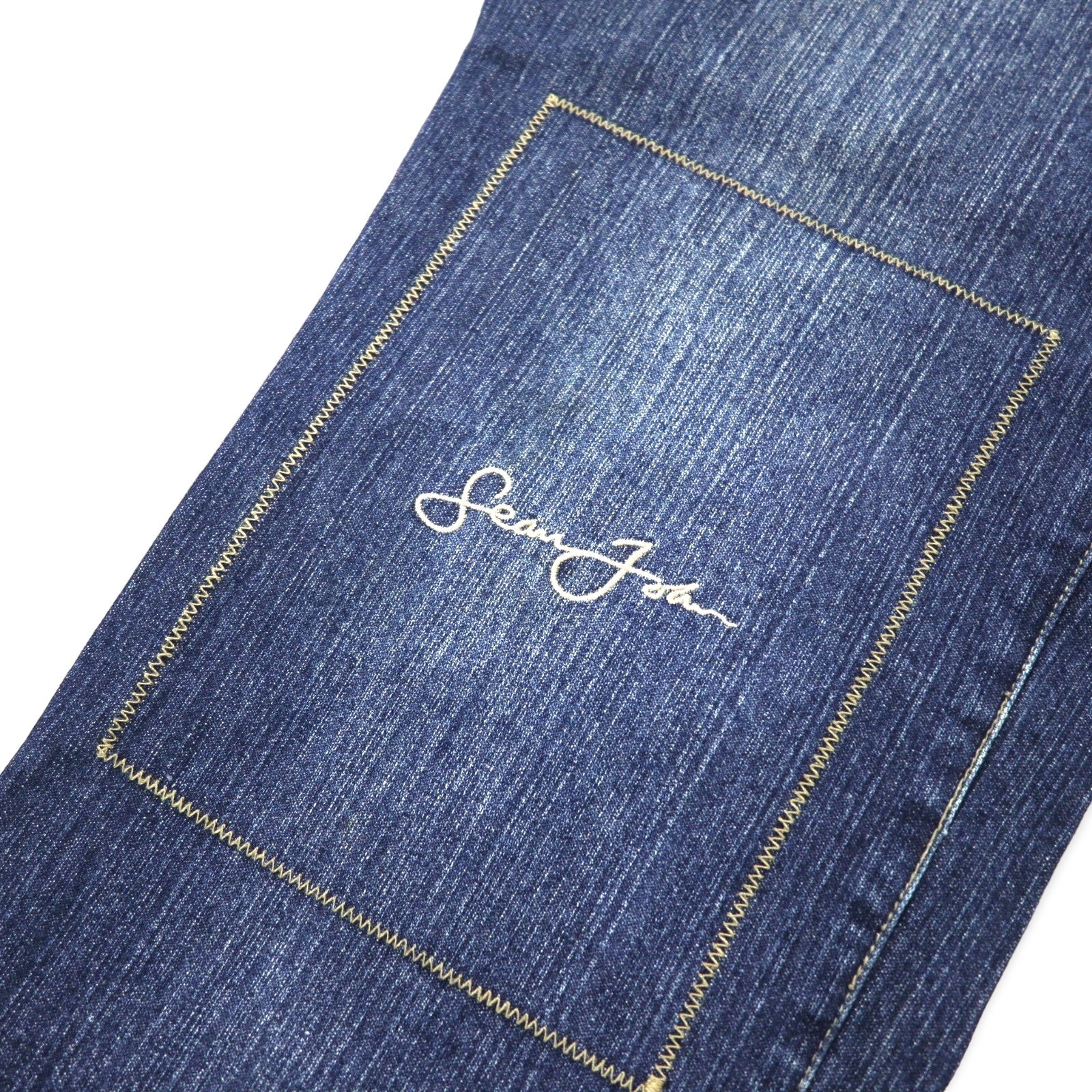 Sean John 00年代 バギー デニムパンツ 32 ブルー コットン ロゴ刺繍