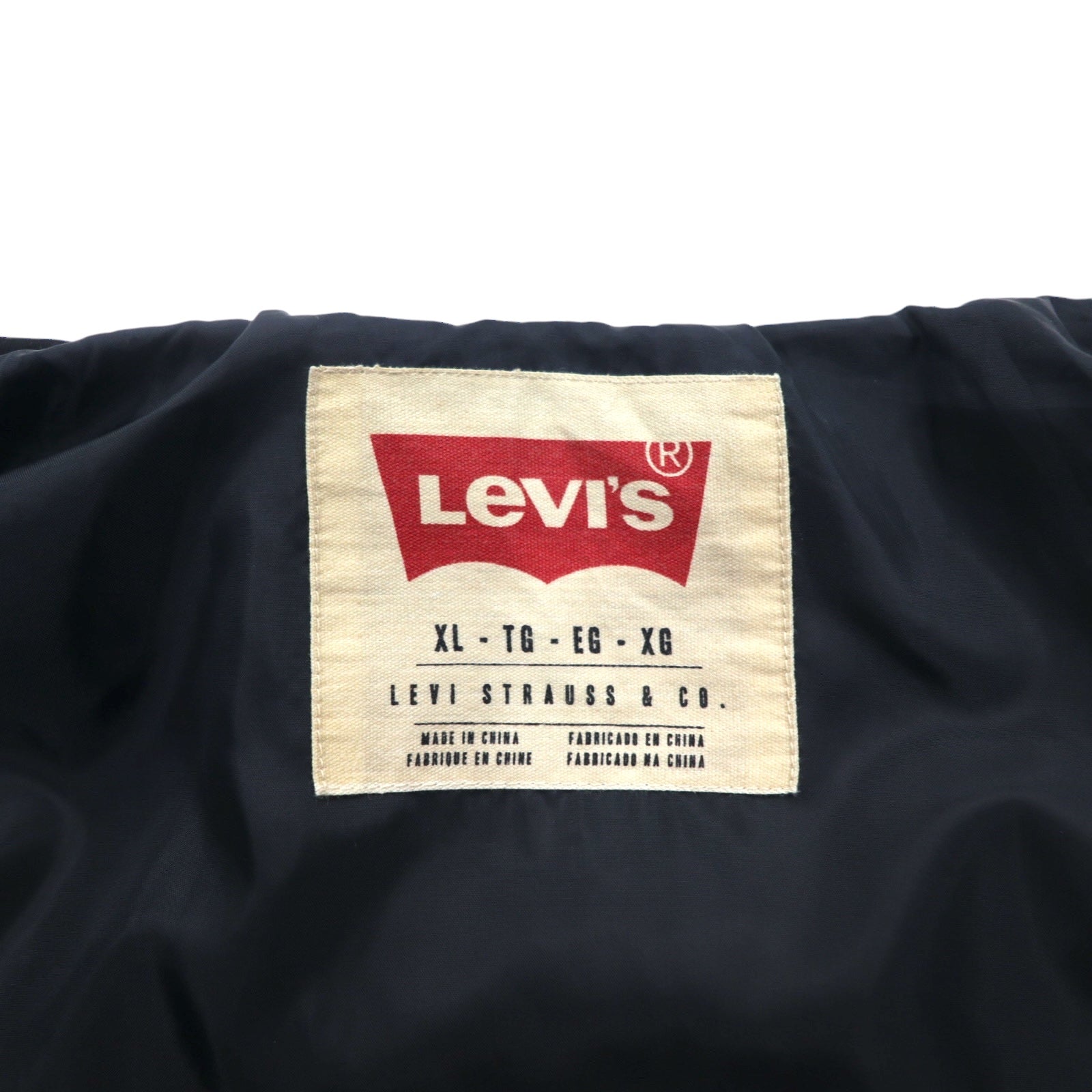 Giacca da aviatore Levi's con cappuccio a scomparsa, taglia XL, colore nero, in poliestere