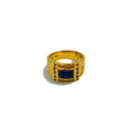 Vintage Gold Plated Retro Ring レトロ リング 指輪 11号 ゴールド 18KGP ライン カラーストーン