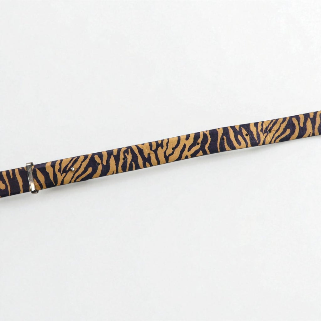 TOGA VIRILIS Cintura con doppia fibbia, zebrata, animalier, western, incisa, argento
