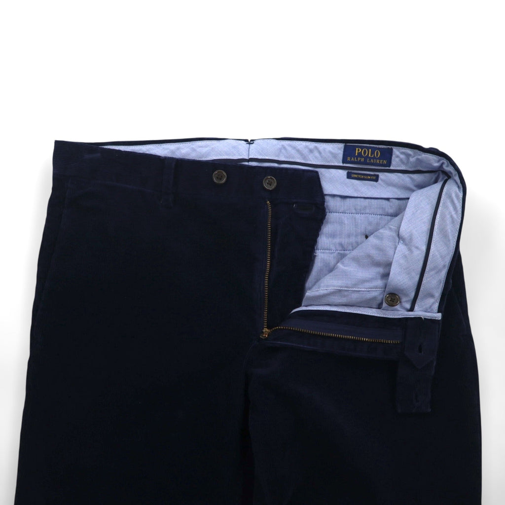 Polo Ralph Lauren コーデュロイ チノパンツ スラックス M ネイビー STRETCH SLIM FIT
