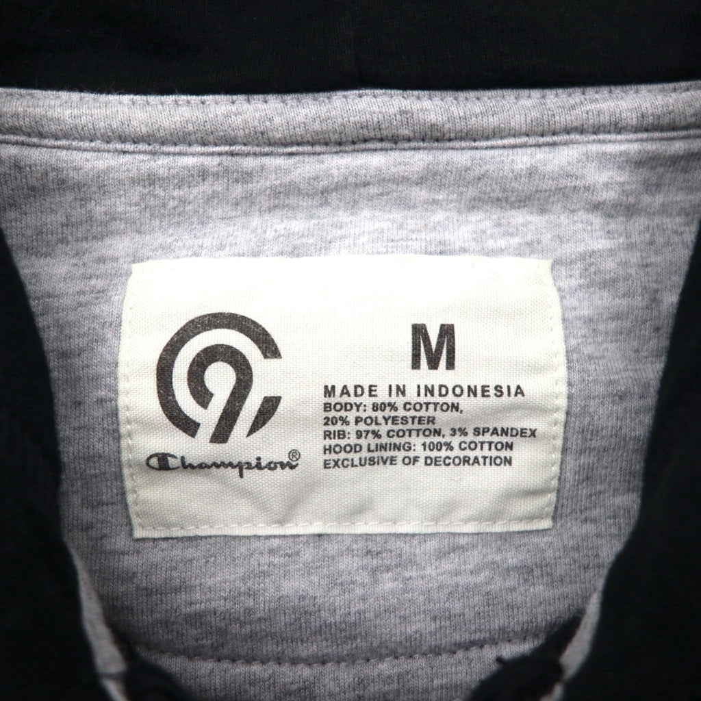 C9 by Champion felpa con cappuccio full zip Reverse Weave L nero tinta unita cotone felpato