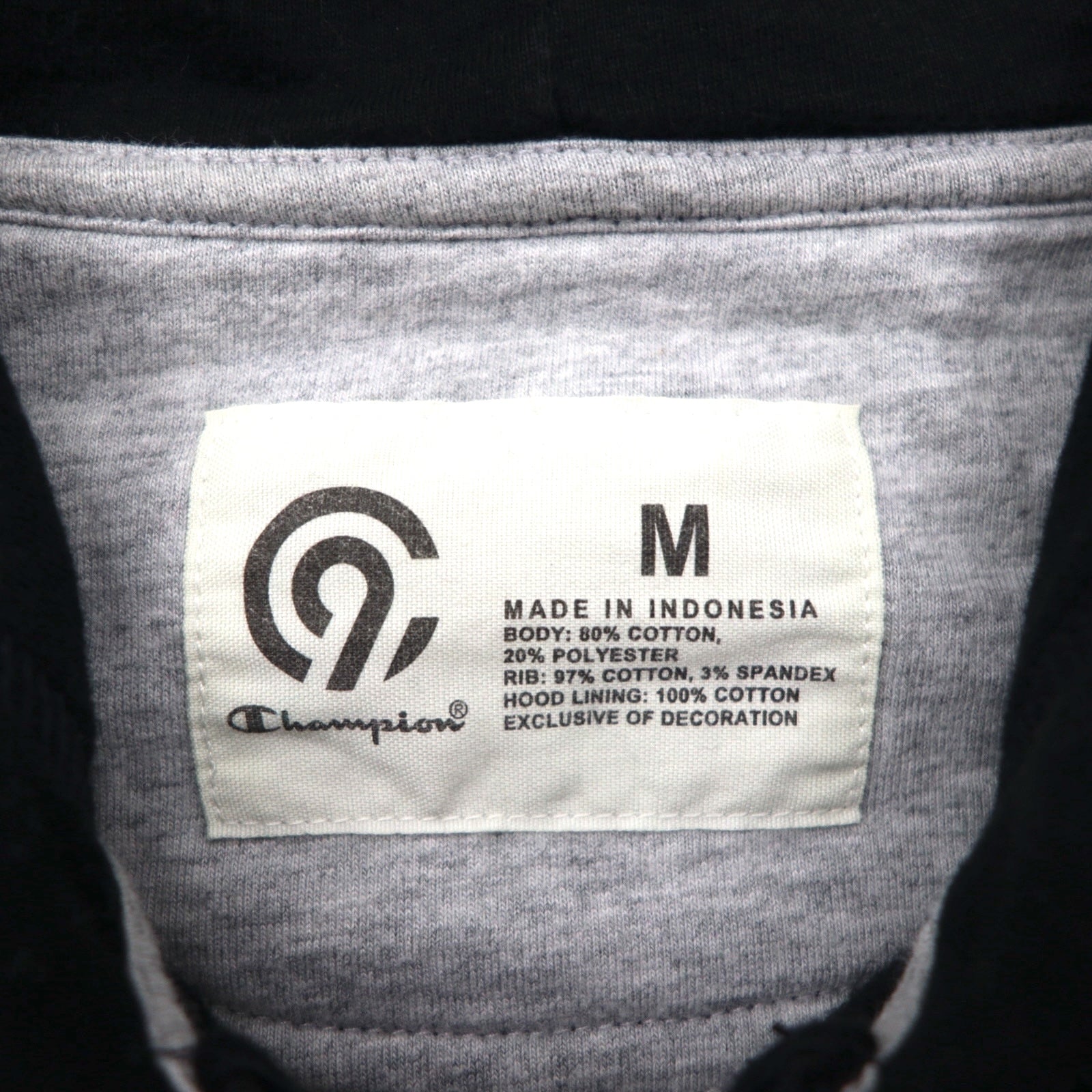 C9 by Champion felpa con cappuccio full zip Reverse Weave L nero tinta unita cotone felpato