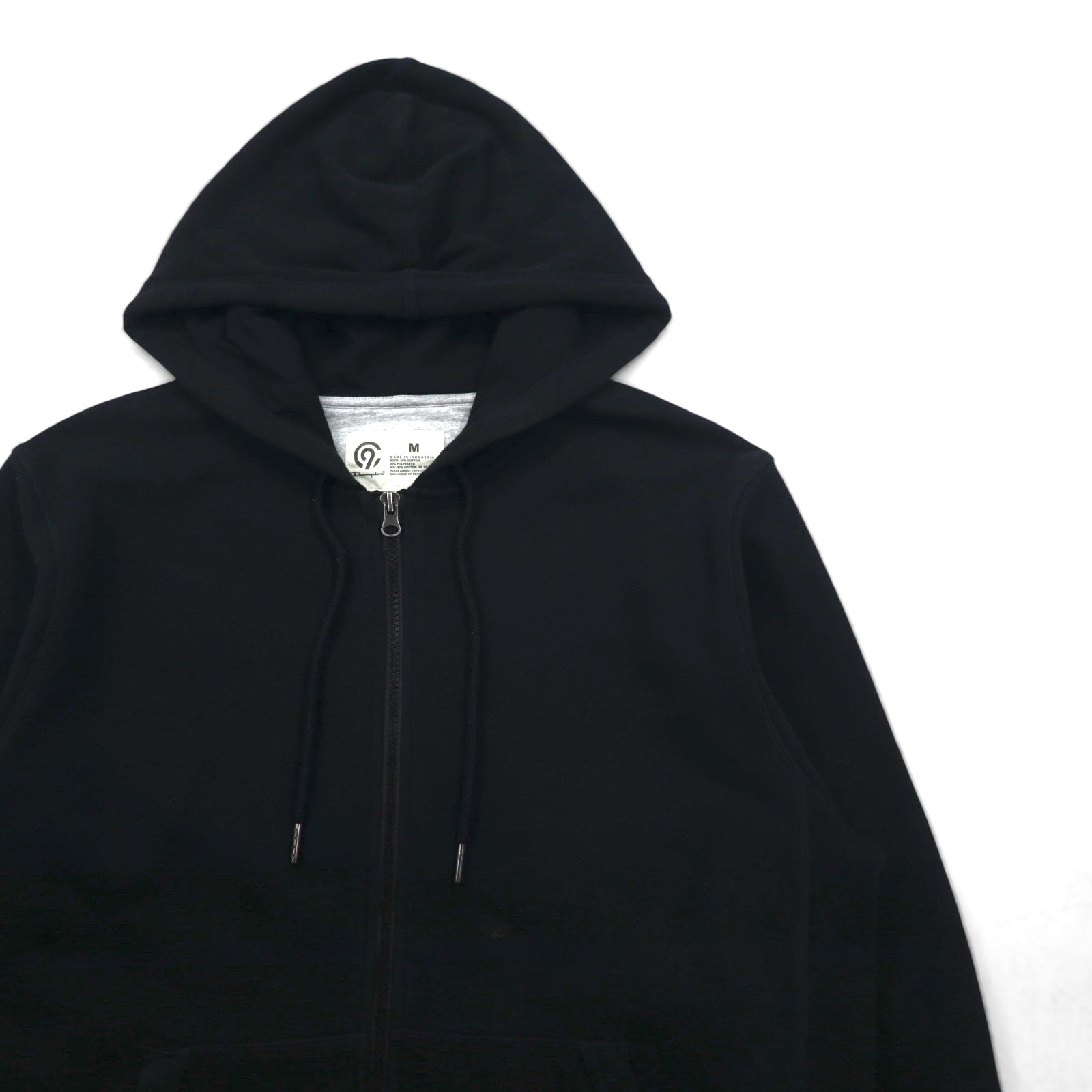 C9 by Champion felpa con cappuccio full zip Reverse Weave L nero tinta unita cotone felpato
