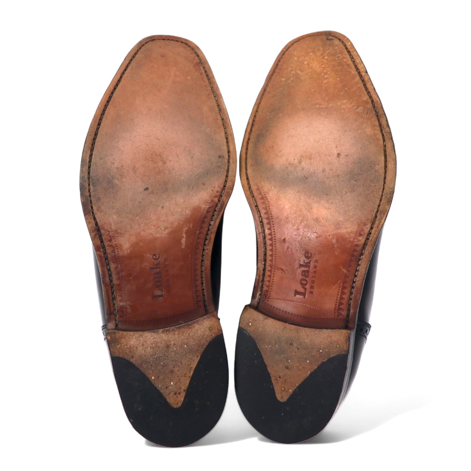 Loake Scarpe stringate brogue a punta dritta made in UK 27.5cm Nere in pelle di vitello Semibrogue Goodyear Welted STRAND 706408 Made in England