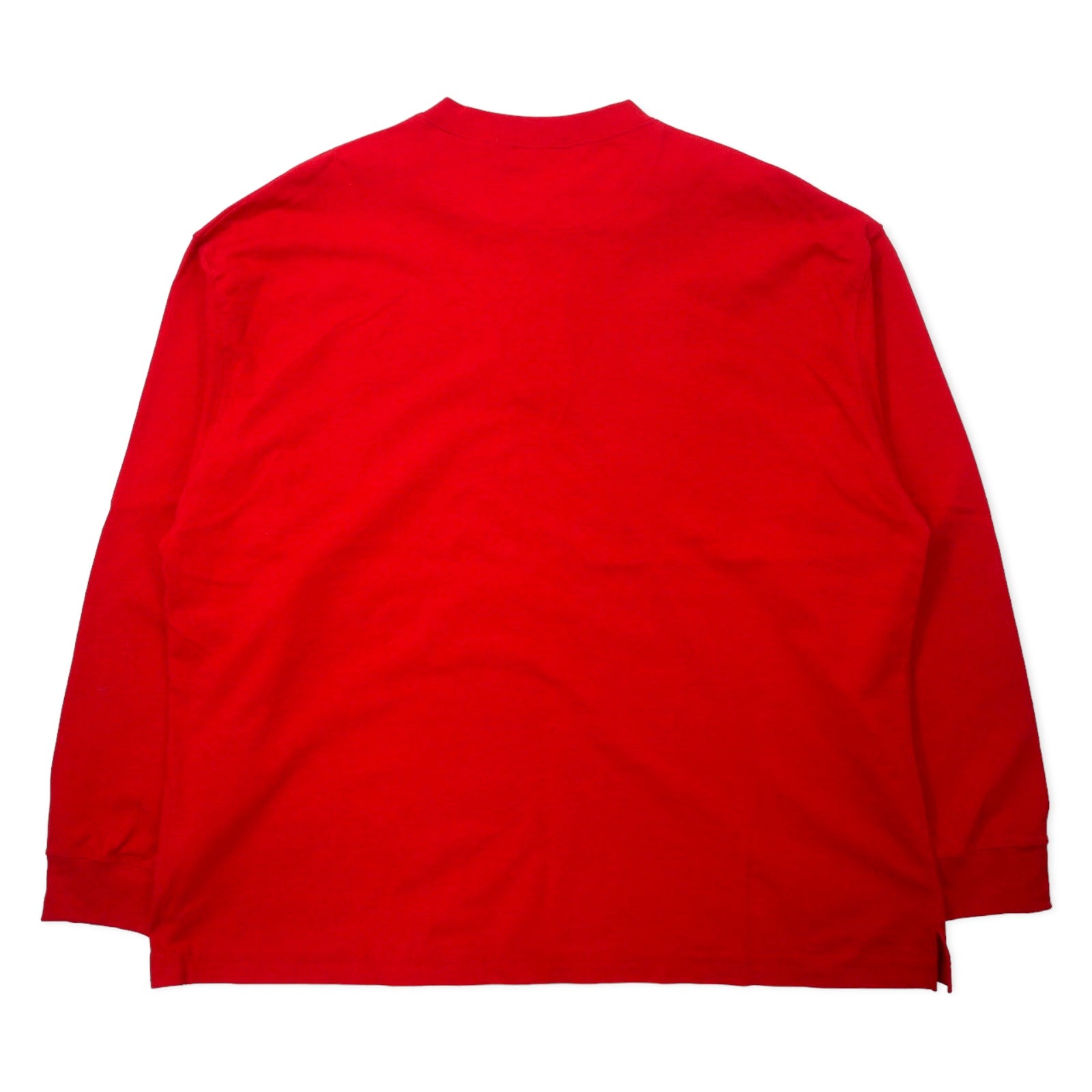 BIG MAC anni '90 T-shirt a maniche lunghe con scollo Henley, taglia L, colore rosso, cotone, taglia grande