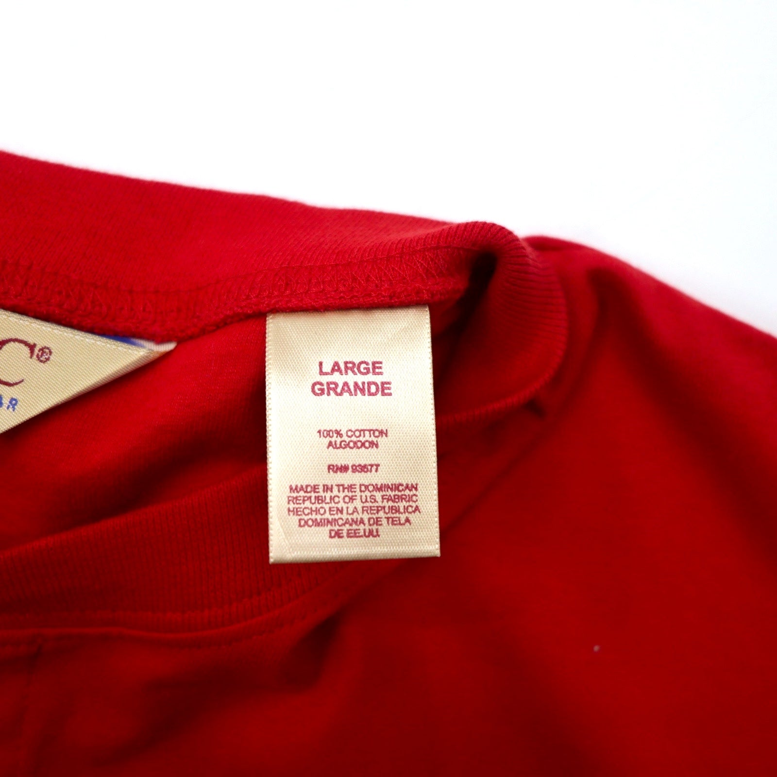 BIG MAC anni '90 T-shirt a maniche lunghe con scollo Henley, taglia L, colore rosso, cotone, taglia grande