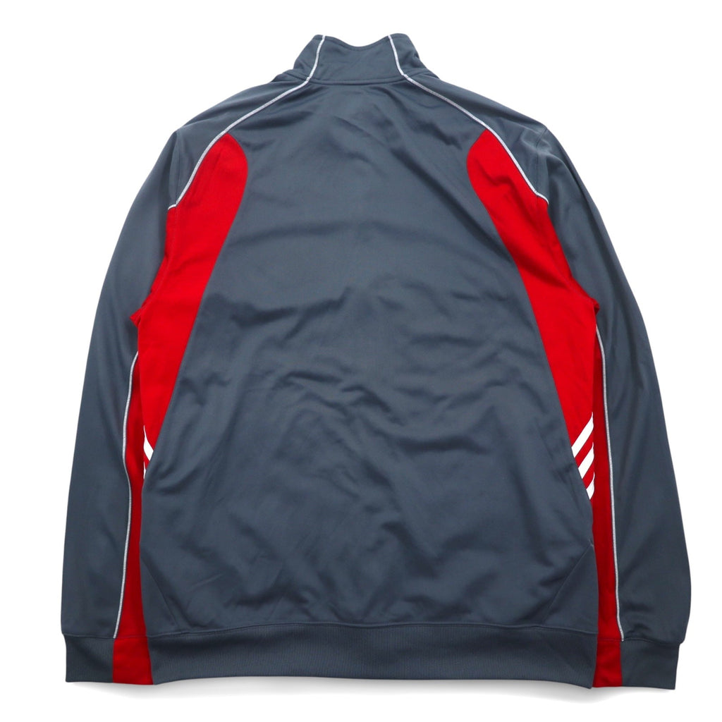 Giacca sportiva adidas oversize con 3 strisce, tuta sportiva, 4XL, grigio e rosso, in poliestere