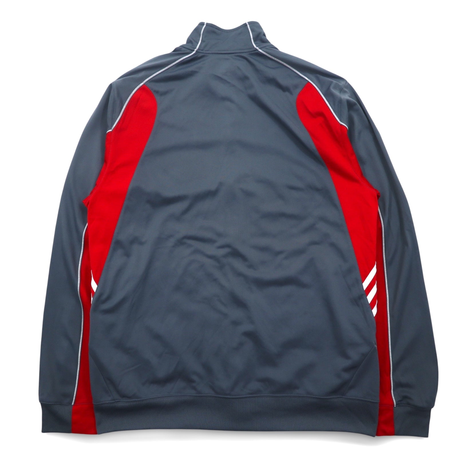 Giacca sportiva adidas oversize con 3 strisce, tuta sportiva, 4XL, grigio e rosso, in poliestere