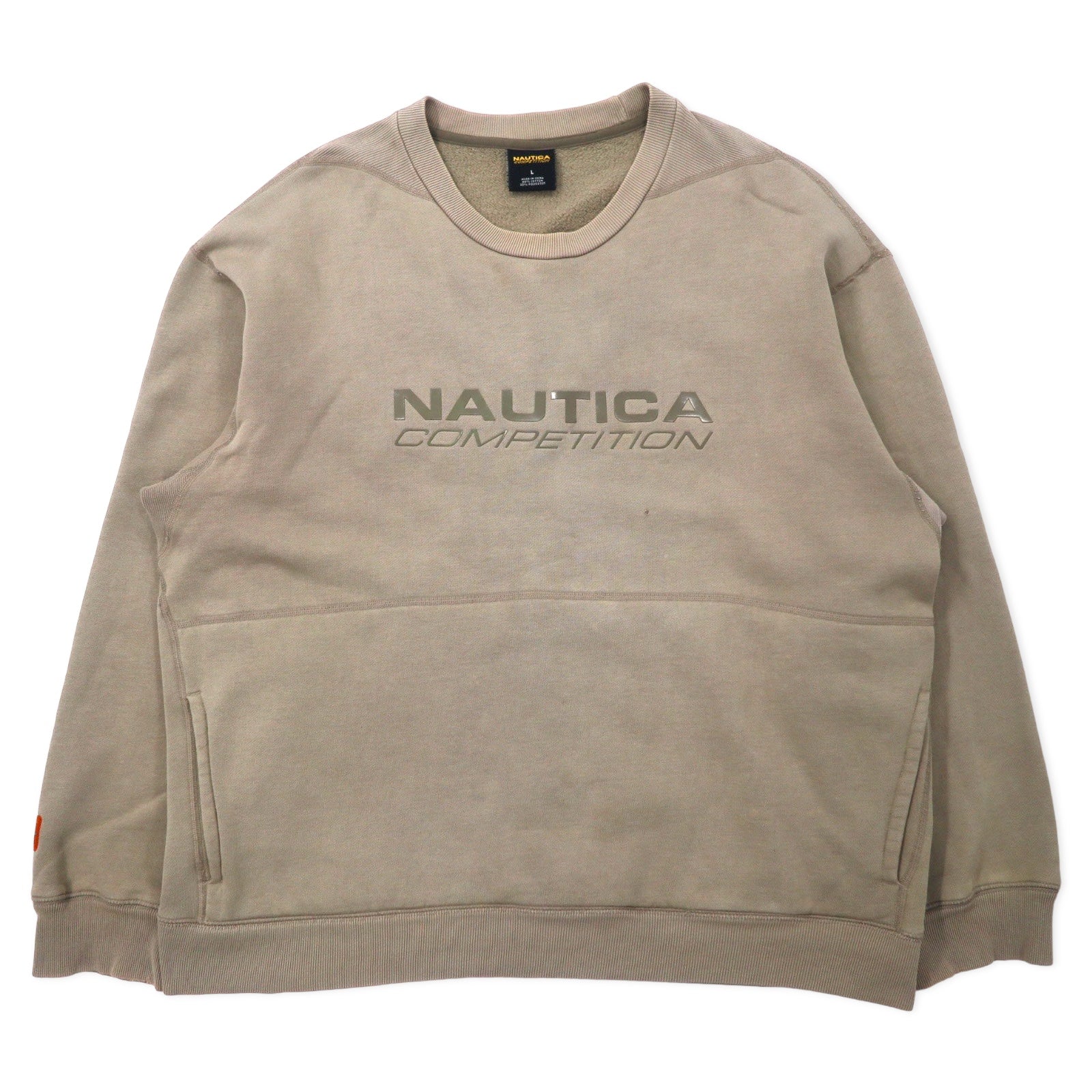 NAUTICA COMPETITION Felpa con stampa logo L beige cotone