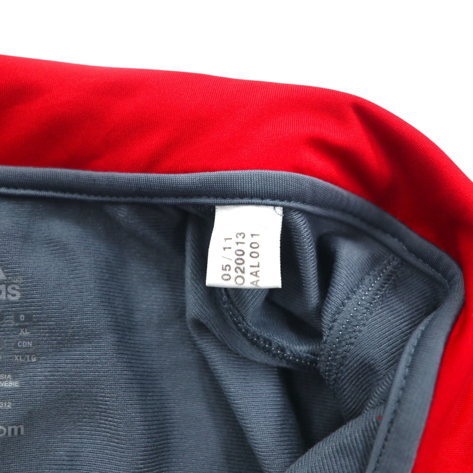 Giacca sportiva adidas oversize con 3 strisce, tuta sportiva, 4XL, grigio e rosso, in poliestere