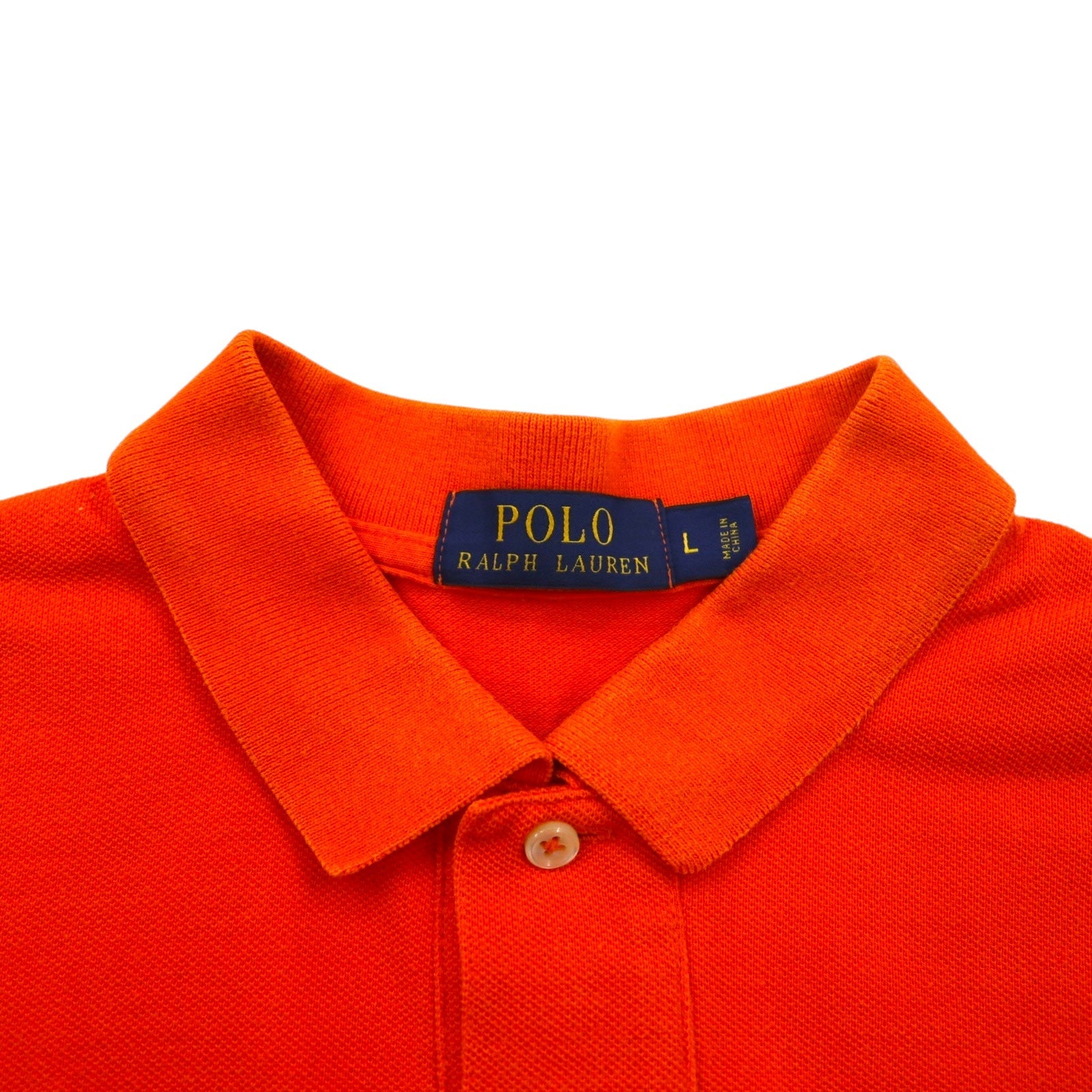 POLO RALPH LAUREN Polo L Arancione Cotone Piqué Logo Piccolo Ricamato