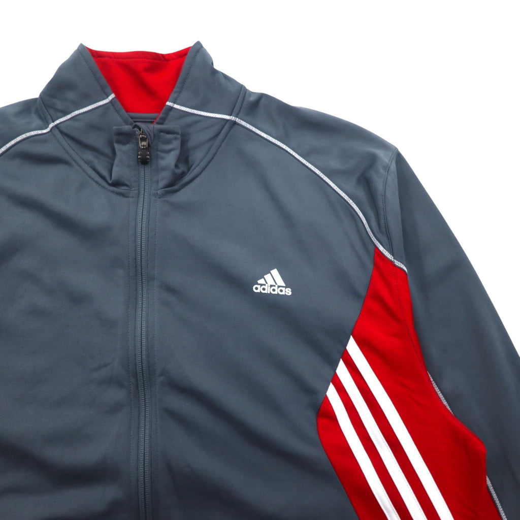 Giacca sportiva adidas oversize con 3 strisce, tuta sportiva, 4XL, grigio e rosso, in poliestere