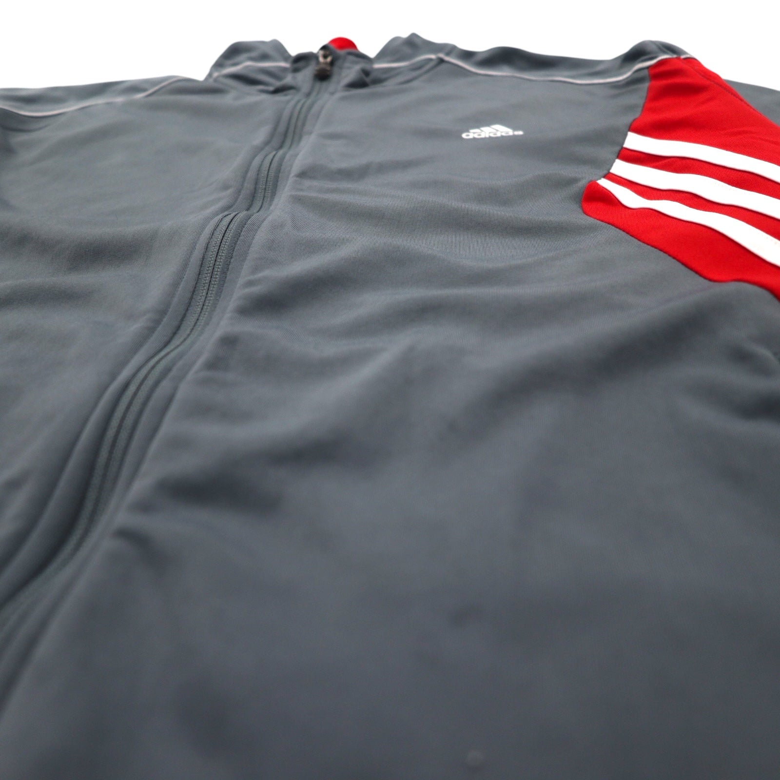 Giacca sportiva adidas oversize con 3 strisce, tuta sportiva, 4XL, grigio e rosso, in poliestere