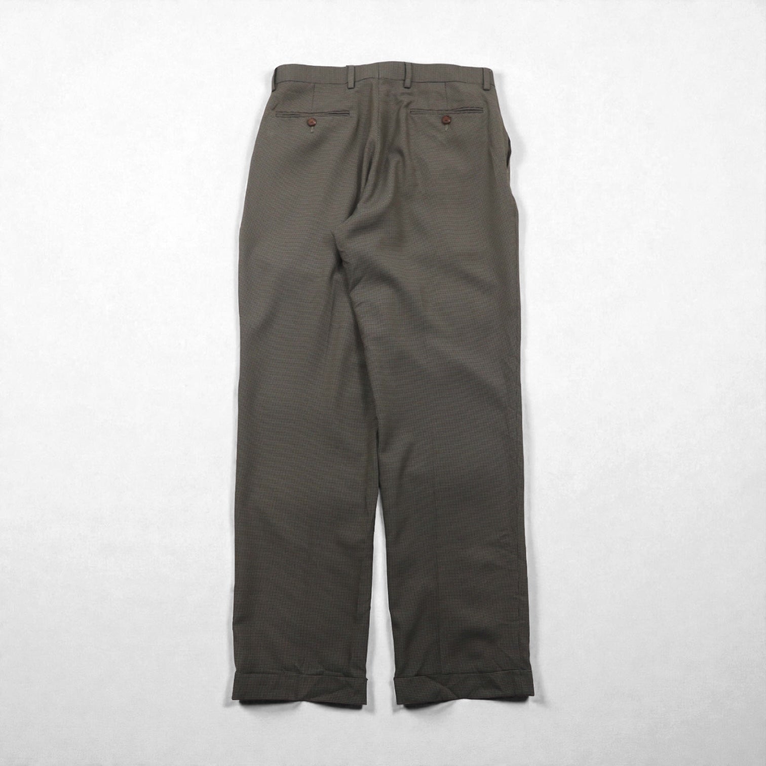 Ralph Lauren 90年代 2タック プリーツ スラックス パンツ M グレー ガンクラブチェック WASHABLE ダブルカフス