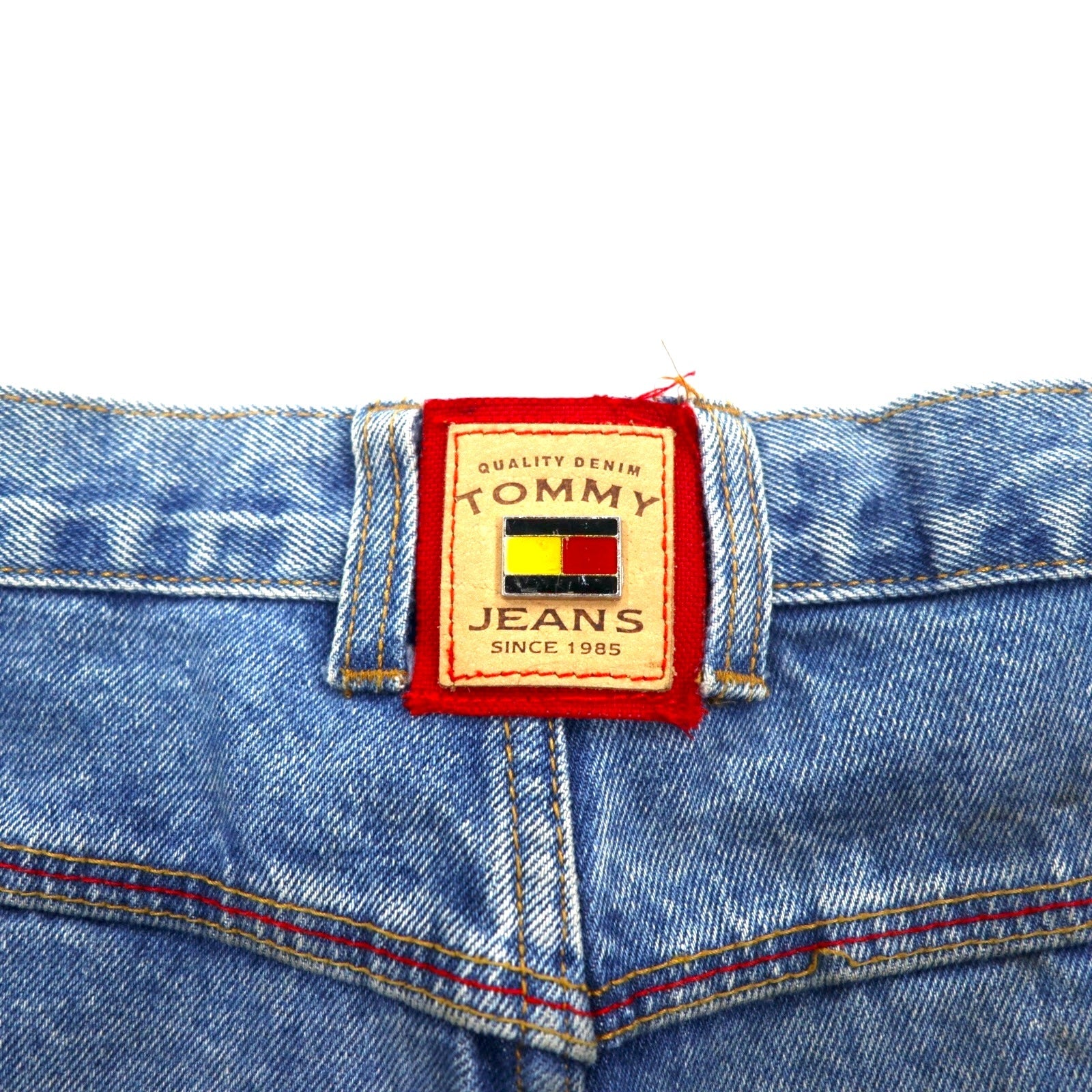 TOMMY JEANS Pantaloni larghi in denim stile baggy anni '90, taglia L, colore indaco, chiusura con cerniera lampo