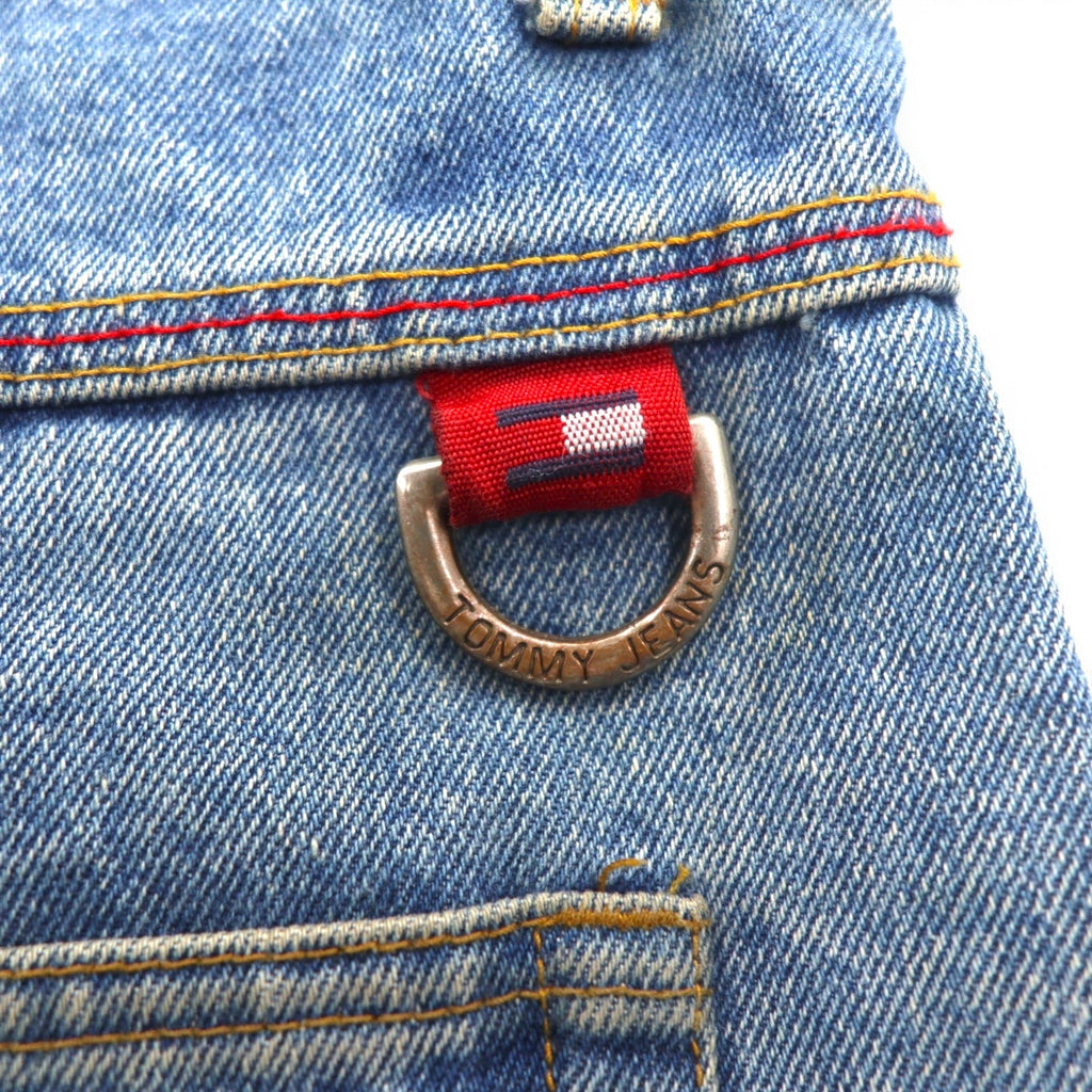 TOMMY JEANS Pantaloni larghi in denim stile baggy anni '90, taglia L, colore indaco, chiusura con cerniera lampo
