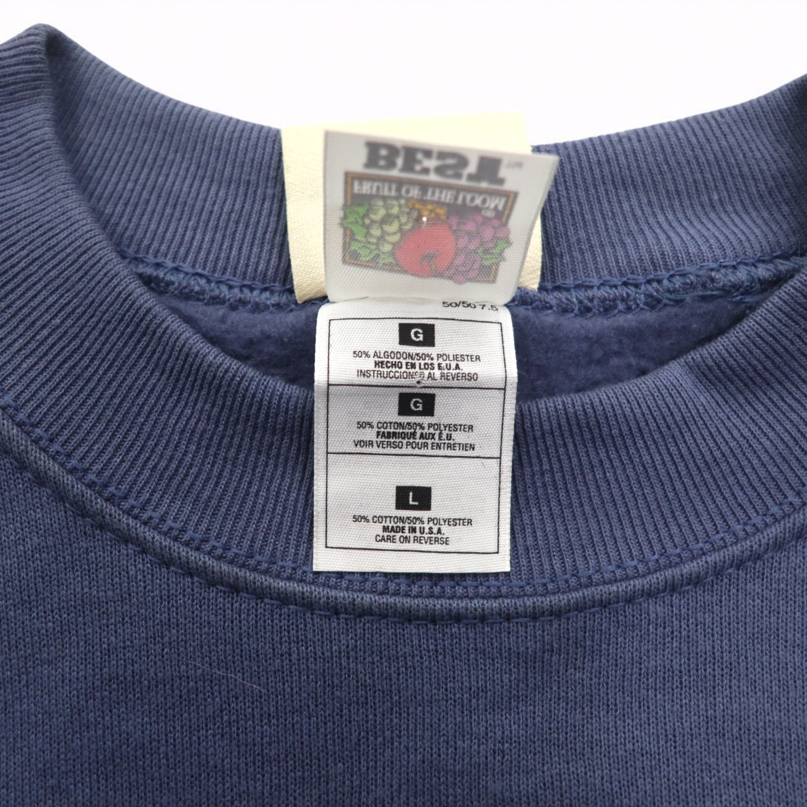 Felpa FRUIT OF THE LOOM anni '90, Made in USA, taglia L, blu navy, interno felpato, GRAND CANYON ricamato, Fred Harvey
