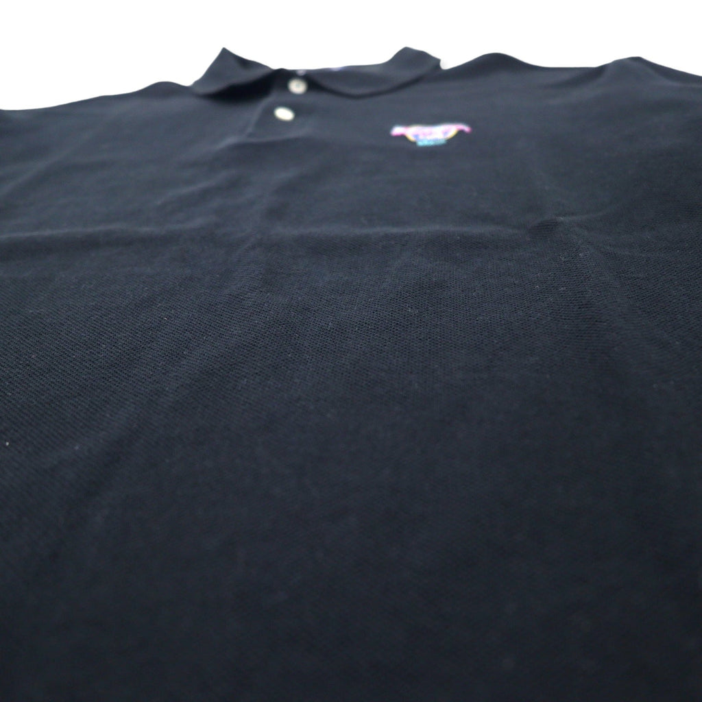 HARD ROCK CAFE Polo, made in USA, taglia L, nero, cotone, logo ricamato, taglia grossa