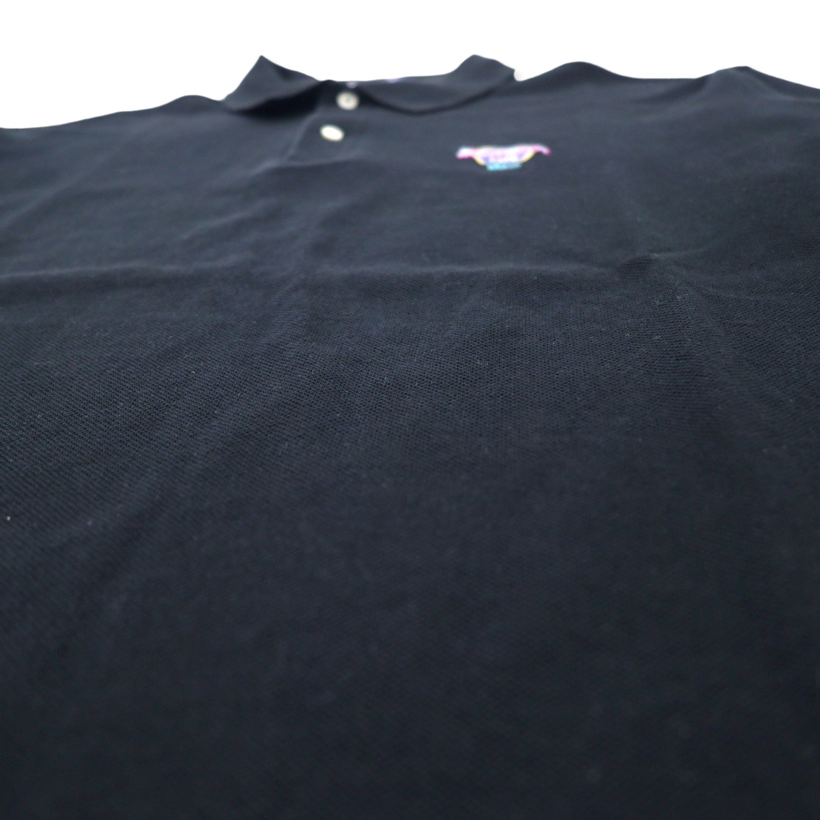 HARD ROCK CAFE Polo, made in USA, taglia L, nero, cotone, logo ricamato, taglia grossa