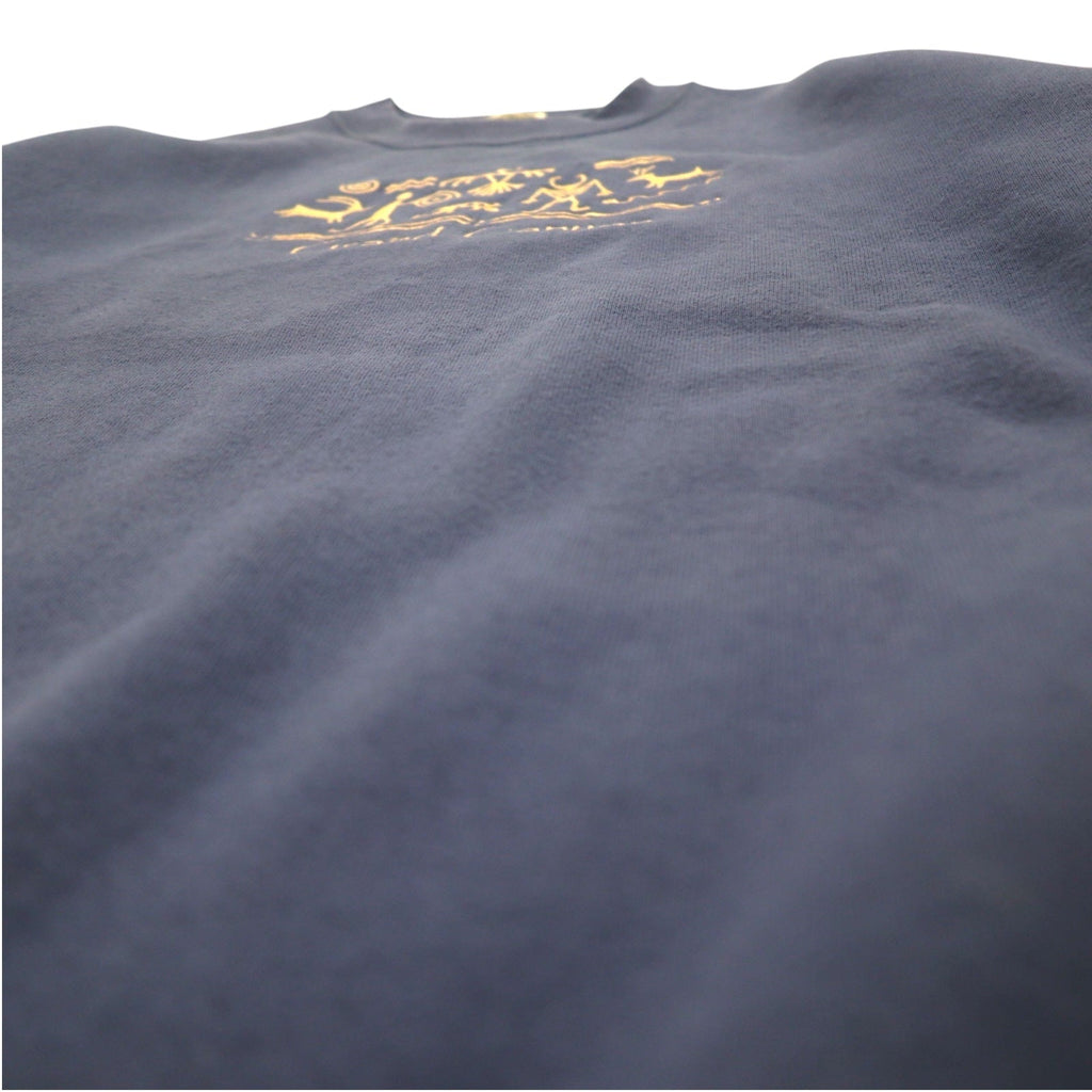Felpa FRUIT OF THE LOOM anni '90, Made in USA, taglia L, blu navy, interno felpato, GRAND CANYON ricamato, Fred Harvey