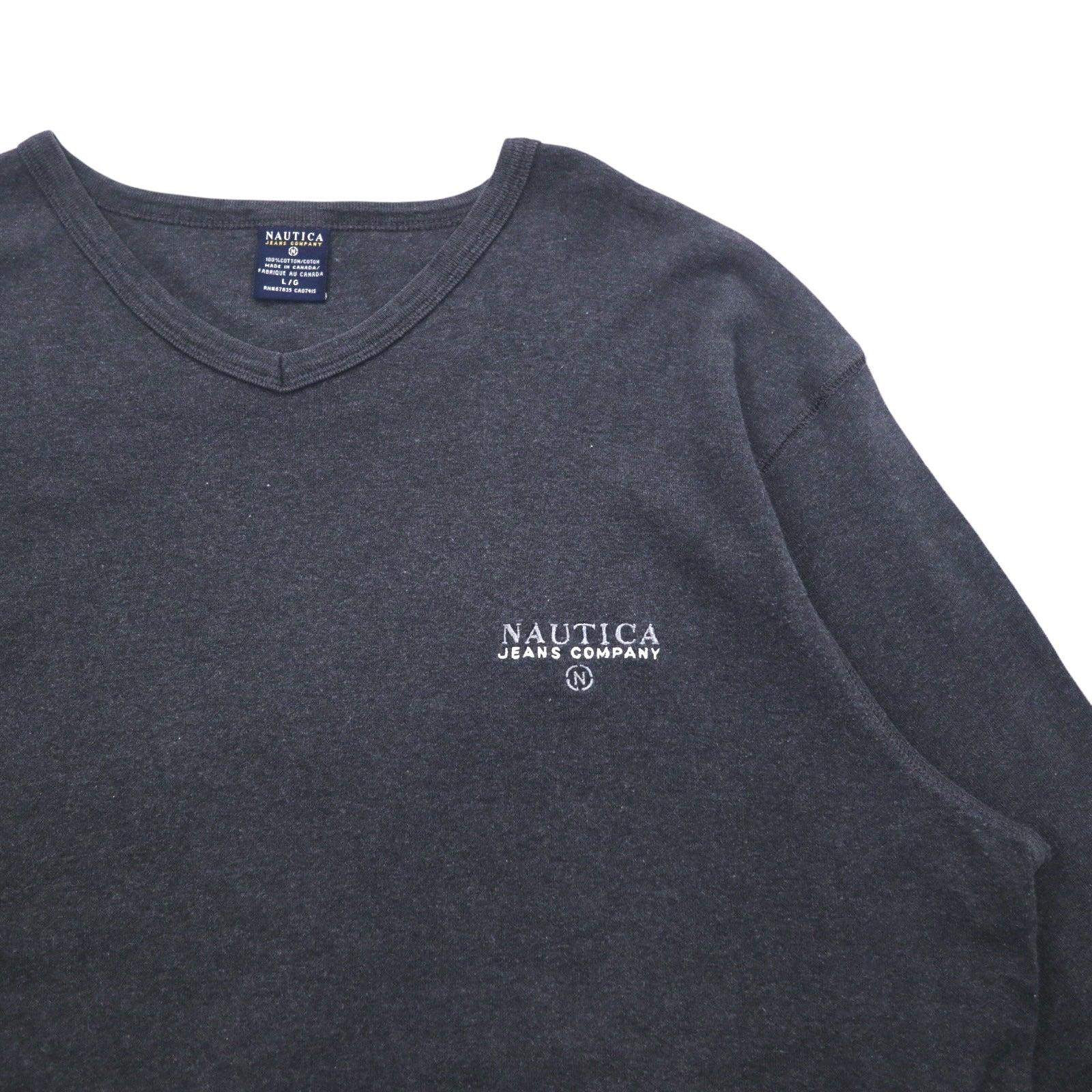NAUTICA made in Canada anni '90 T-shirt a maniche lunghe L grigio JEANS COMPANY