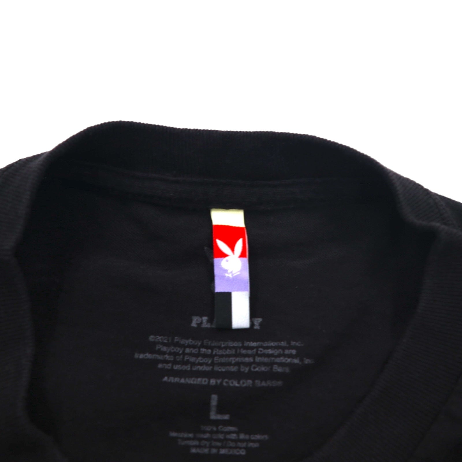 PLAYBOY Giapponese Katakana TOKYO JAPAN Anime T-shirt L Nero Cotone Stampa posteriore
