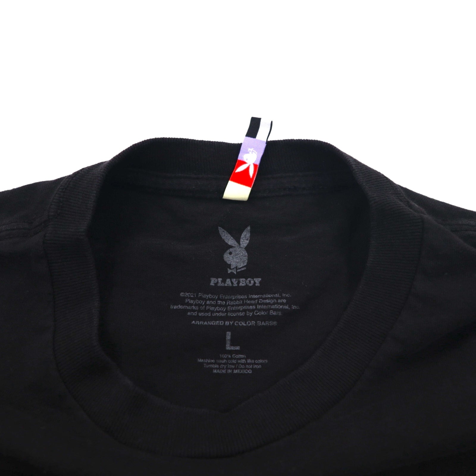 PLAYBOY Giapponese Katakana TOKYO JAPAN Anime T-shirt L Nero Cotone Stampa posteriore