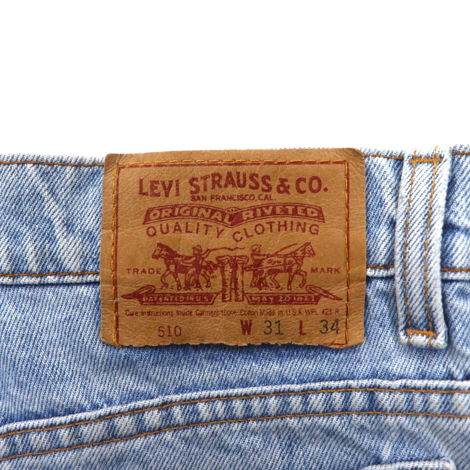 Levi's anni '90, Made in USA, Jeans 510, Taglia M, Blu indaco, Bottone 501, 510-7147