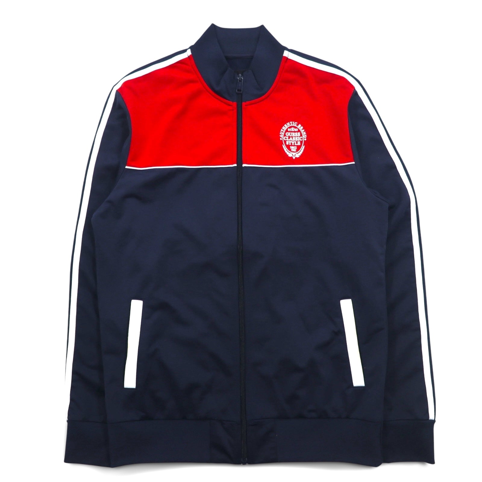 GUESS Giacca sportiva Tracksuit M Blu Scuro Rosso Strisce laterali ORSON COLOR M92Q32K8GT0