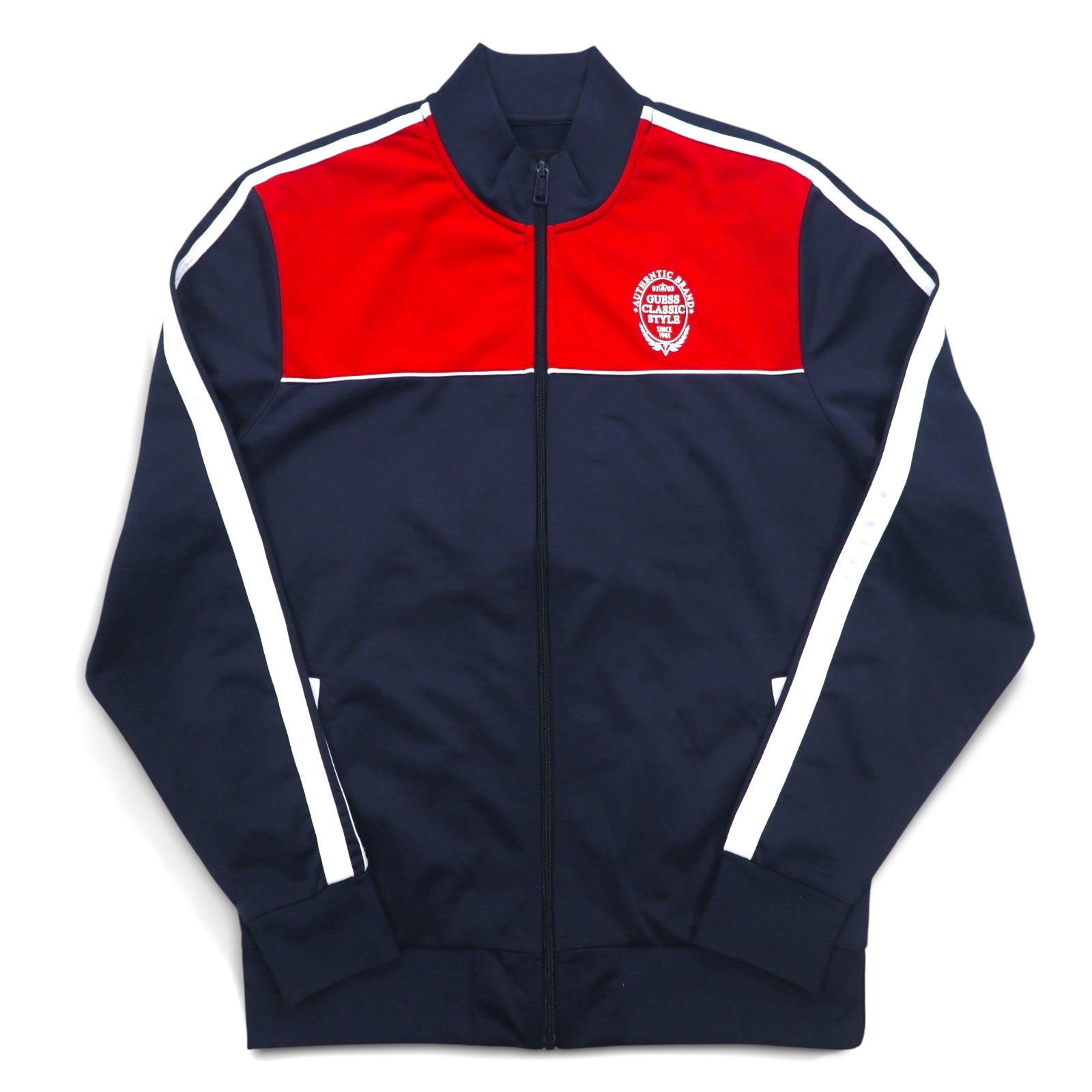GUESS Giacca sportiva Tracksuit M Blu Scuro Rosso Strisce laterali ORSON COLOR M92Q32K8GT0