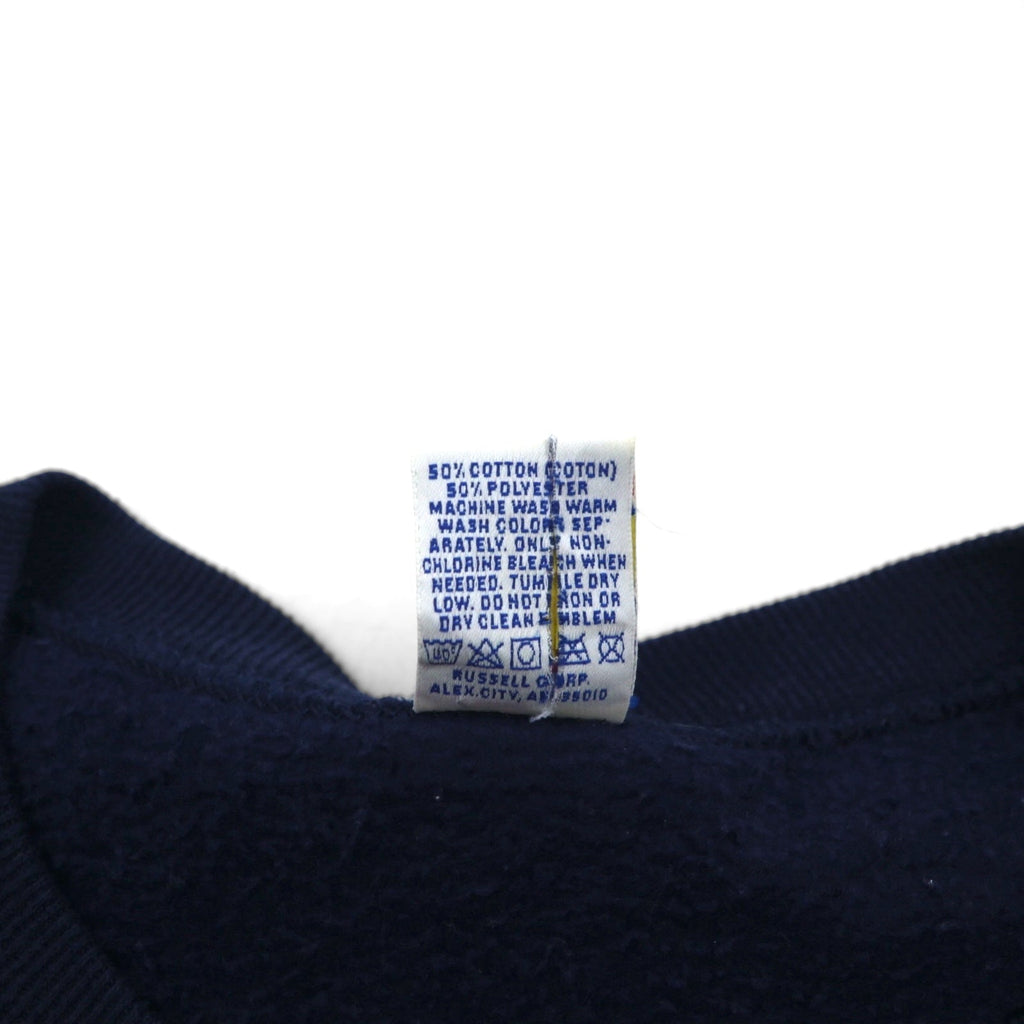 Felpa RUSSEL ATHLETIC anni '90, Made in USA, stampa college, scollo a V, taglia XL, blu navy, interno felpato, AUBURNS TIGERS, logo ad arco