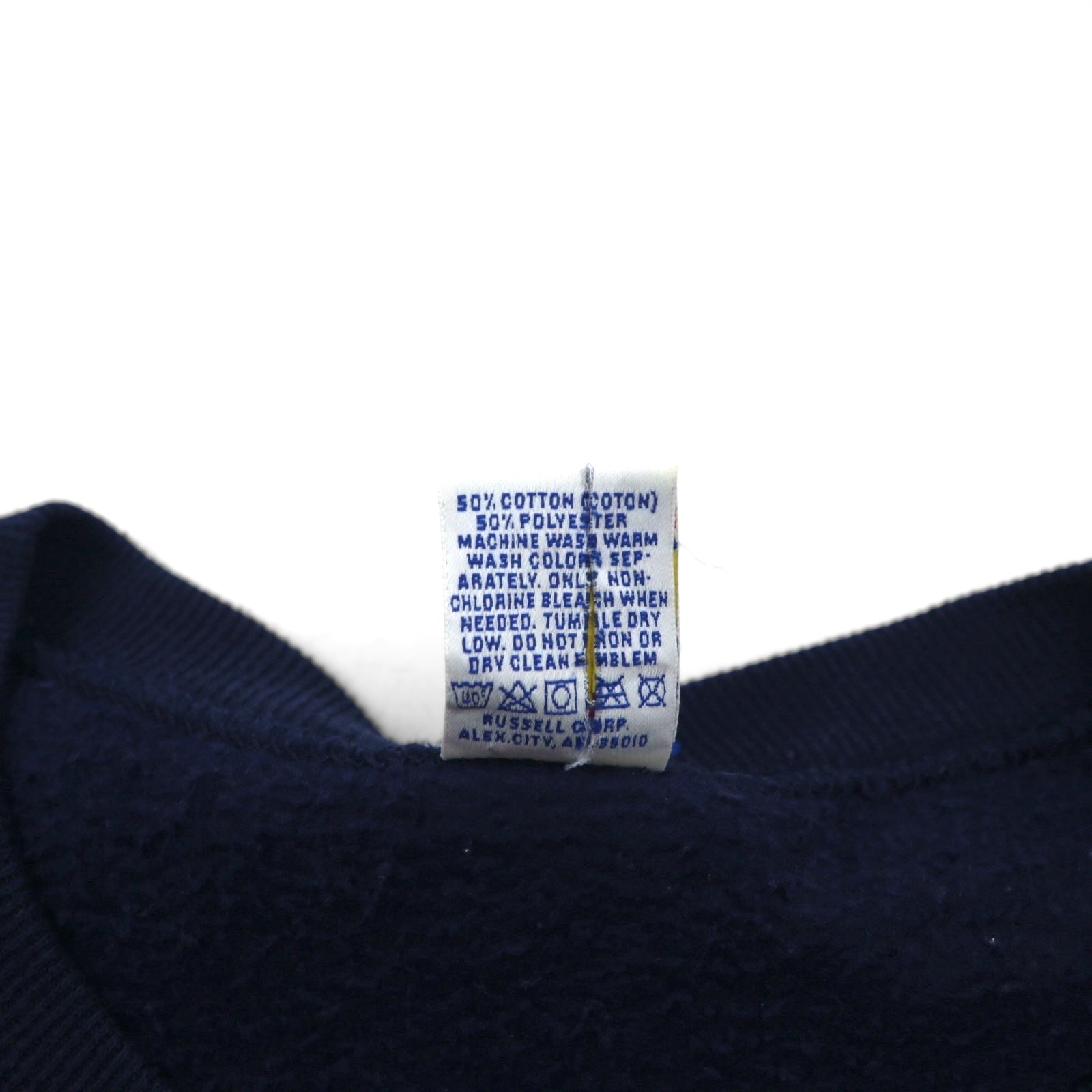 Felpa RUSSEL ATHLETIC anni '90, Made in USA, stampa college, scollo a V, taglia XL, blu navy, interno felpato, AUBURNS TIGERS, logo ad arco