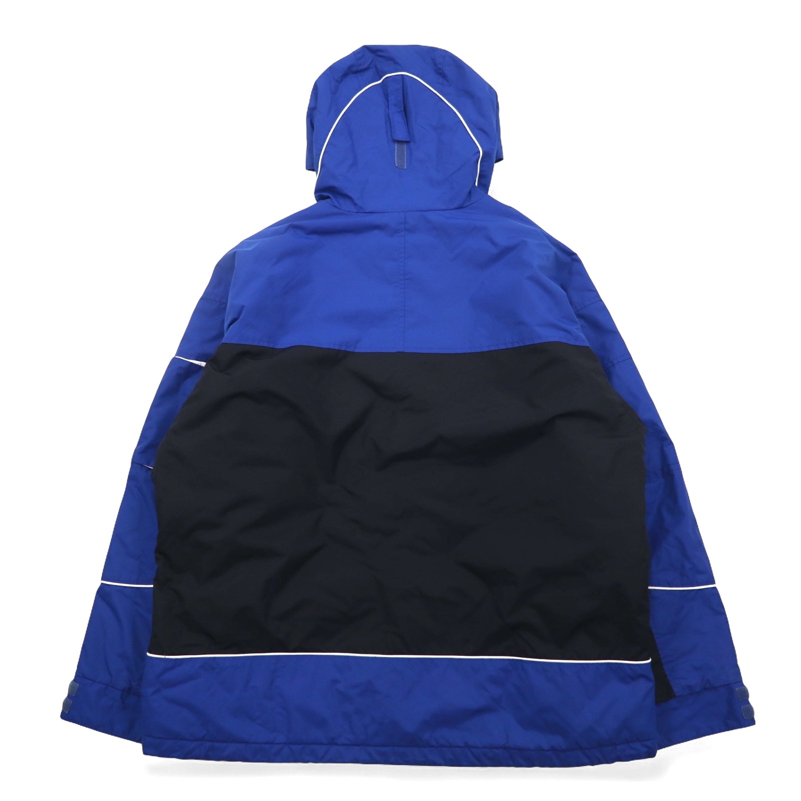 Giacca a vento Columbia, XL, blu e nera, in nylon, doppia cerniera, coulisse, prodotta nello Sri Lanka