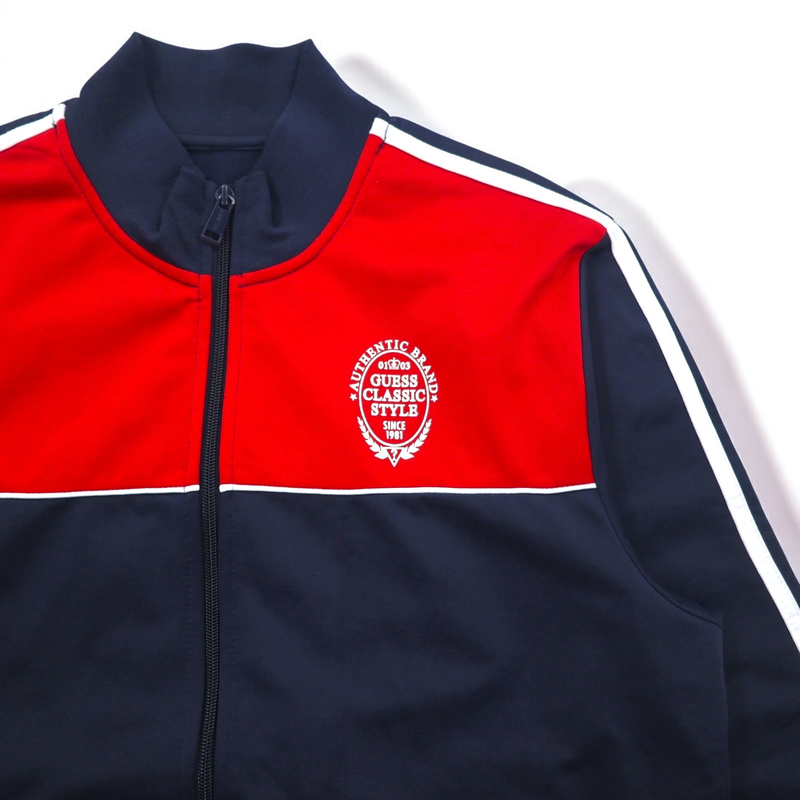 GUESS Giacca sportiva Tracksuit M Blu Scuro Rosso Strisce laterali ORSON COLOR M92Q32K8GT0