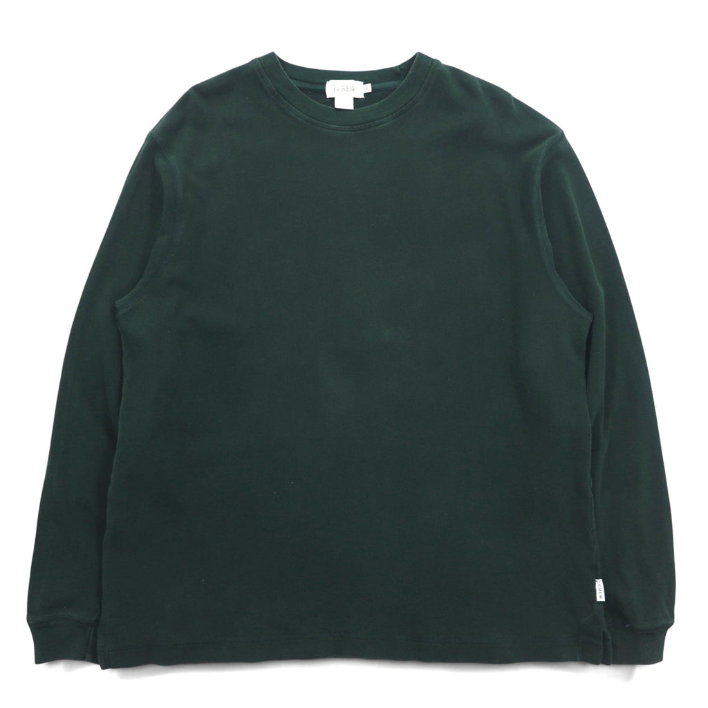 J.CREW T-shirt a maniche lunghe, taglia M, verde, in cotone