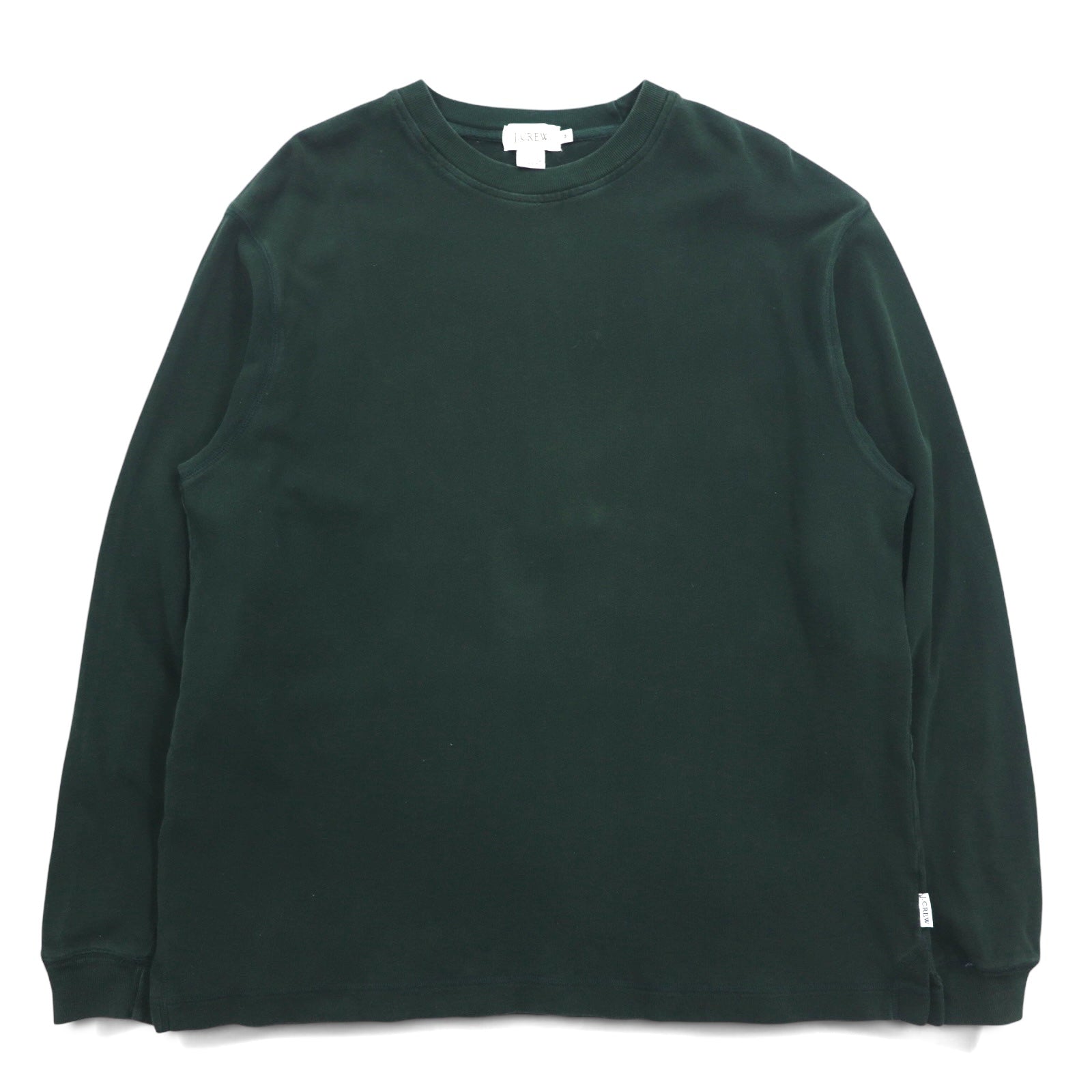 J.CREW T-shirt a maniche lunghe, taglia M, verde, in cotone