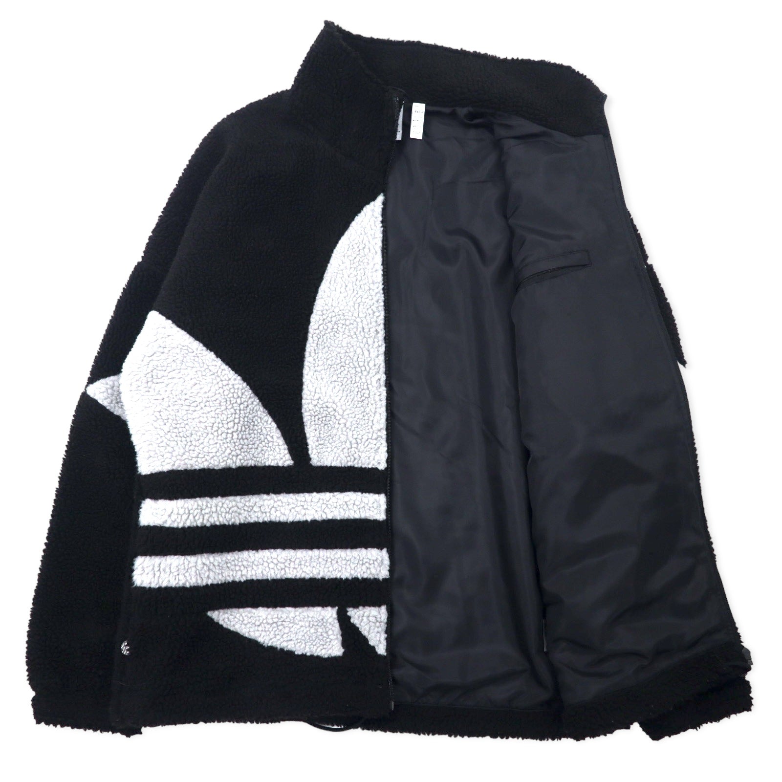 adidas Originals Giacca in pile Sherpa Big Trefoil 2XO Nero Poliestere U SHERPA JACKET BIG TRF HC0325