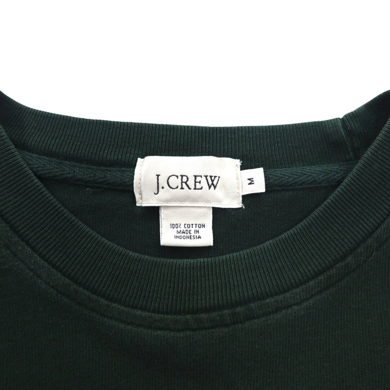 J.CREW T-shirt a maniche lunghe, taglia M, verde, in cotone